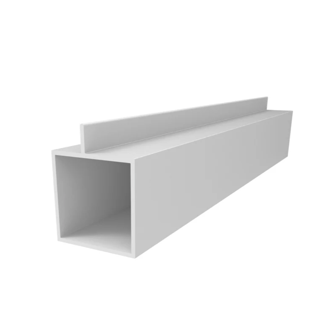 TCE-2 Perfil Hoja Puerta De 1 3/4" X 1 3/4" Aleta Descentrada. E = 1.8 Mm. L= 5.85 M BLANCO